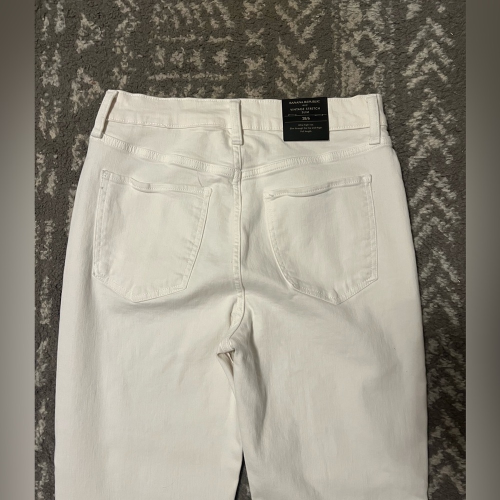 NWT Banana Republic high rise slim button fly White Jeans size 28/6 (A302) - Picture 7 of 8